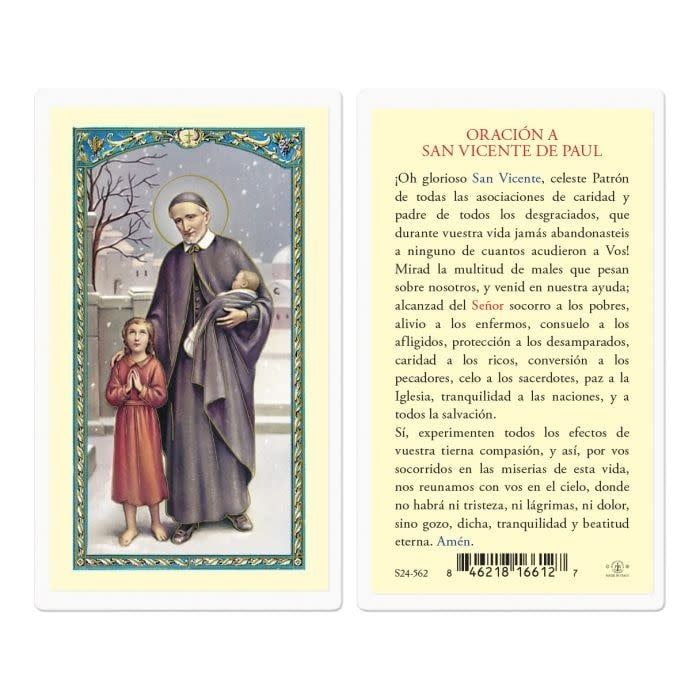ORACION A SAN VICENTE DE PAUL HOLY CARD