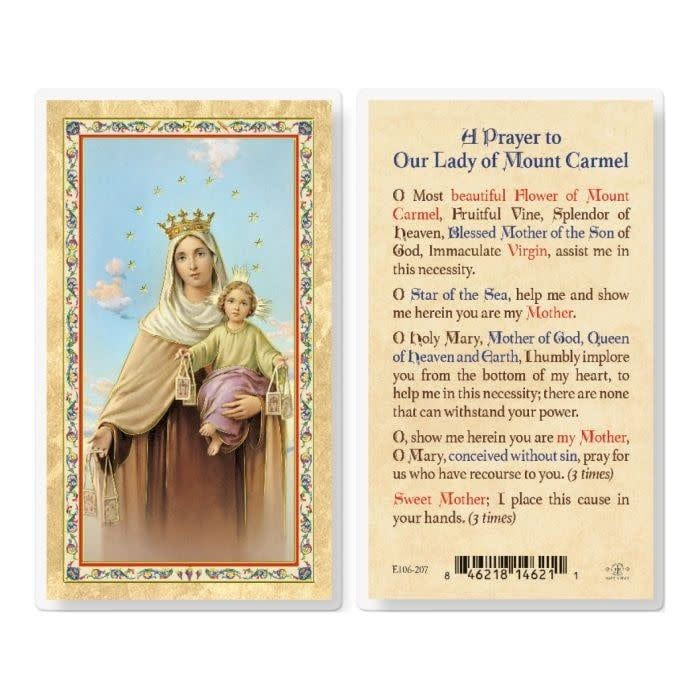 PRAYER TO OL OF MOUNT CARMEL HOLY CARD