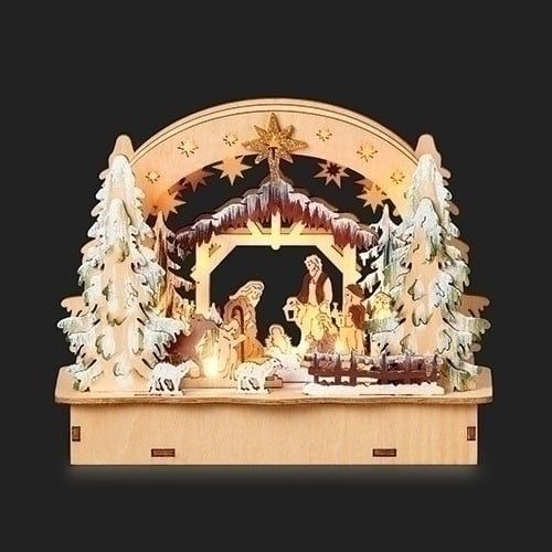 NATIVITY SCENE LIGHTED - 6.5"H