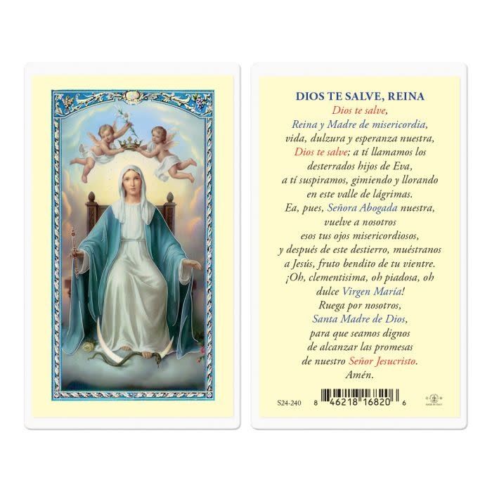 DIOS TE SALVE REINA SPANISH HOLY CARD
