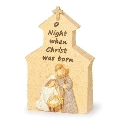 O NIGHT WHEN CHRIST WAS BORN FAITH STONE - 4.7&quot;H