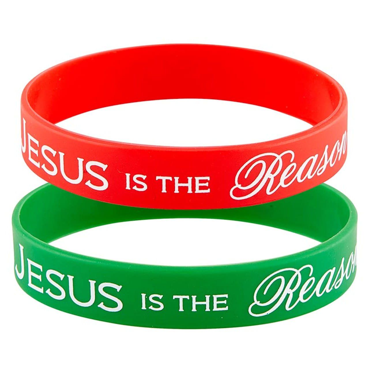 JESUS IS THE REASON - SILICONE BRACELETS - 7&quot; L