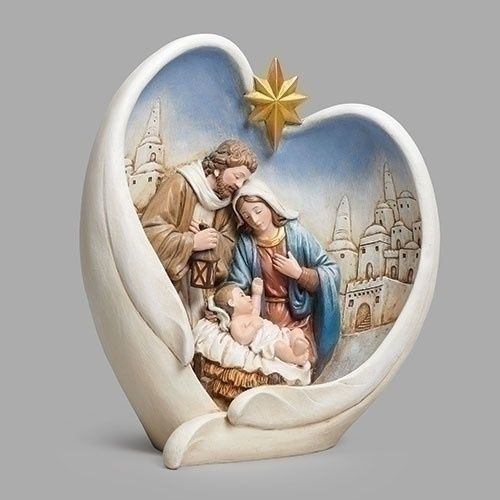 HOLY FAMILY BY CITY IN HEART WINGS - 9.65&quot;H