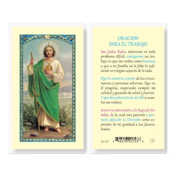 ORACION PARA EL TRABAJO -SAN JUDAS TADEO HOLY CARD