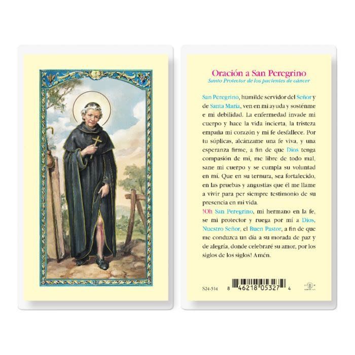 ORACION A SAN PEREGRINO HOLY CARD