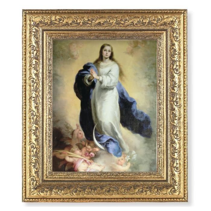 IMMACULATE CONCEPTION FRAME ANT GLD - 12 1/2&quot; X 14 1/2&quot;