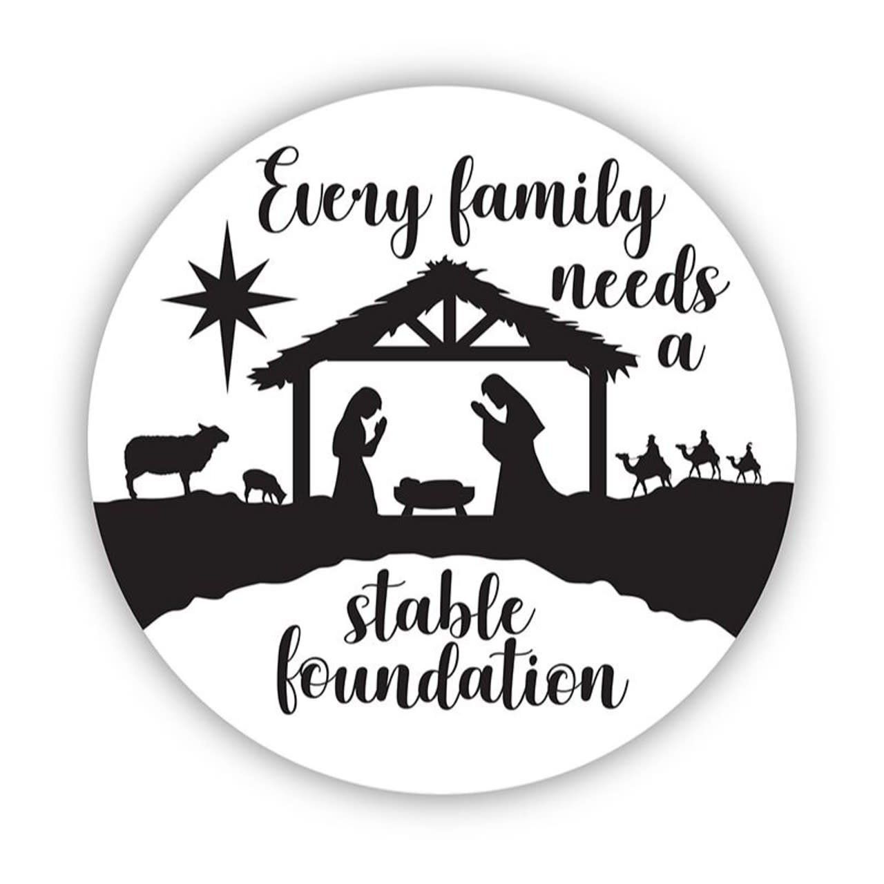 STABLE FNDTN CHRISTMAS AUTO MAGNET - 6&quot;