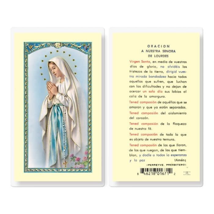 ORACION A  NUESTRA SENORA DE LOURDES HOLY CARD