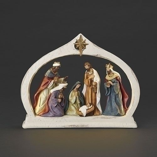 NATIVITY LIGHTED ARCH TRADITIONAL - 10&quot;H