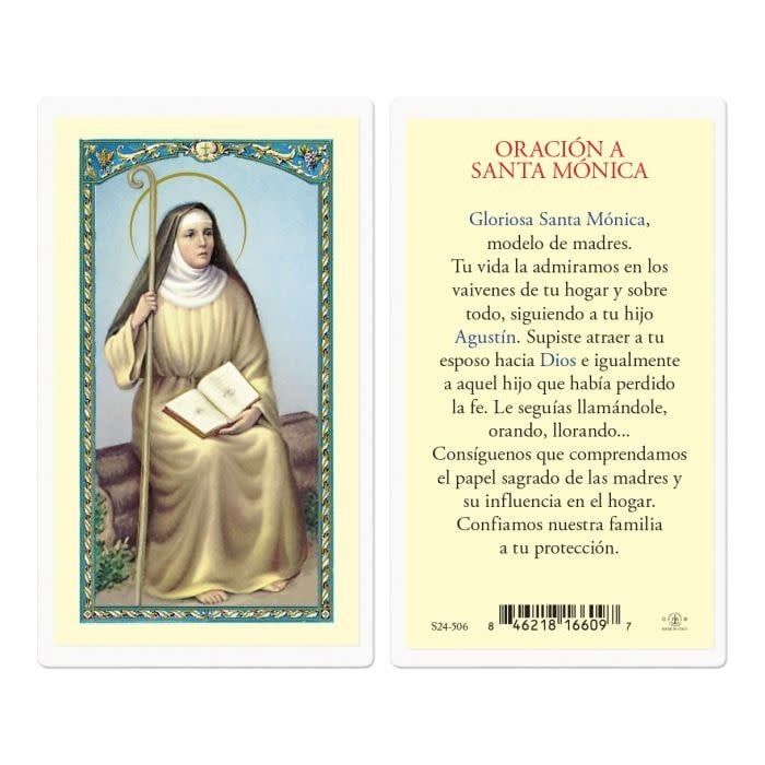 ORACION A SANTA MONICA HOLY CARD