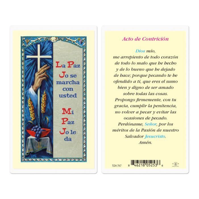 ACTO DE CONTRICION HOLY CARD