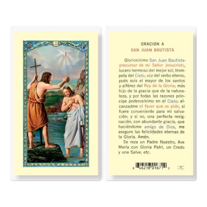 ORACION A SAN JUAN BAUTISTA HOLY CARD