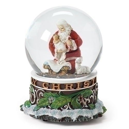 SANTA MUSICAL SILENT NIGHT DOME - 5.5&quot;H
