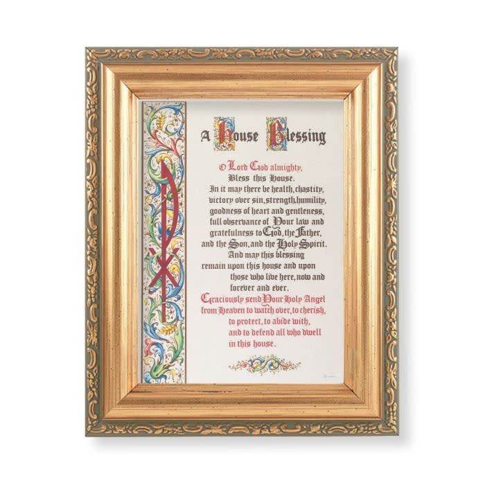 HOUSE BLESSING ANTIQUE GOLD FRAME - 5 1/2&quot; X 7&quot;