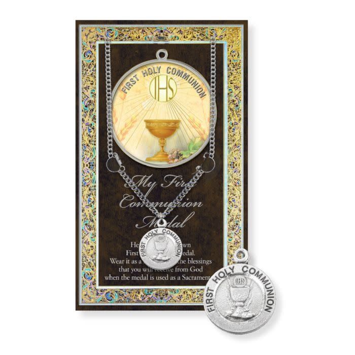 FIRST COMMUNION MEDAL PWT INFO CARD - 18&quot;