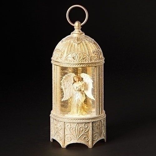 ANGEL &amp; DOVE LIGHTED SWIRL BIRDCAGE - 10.25&quot;H