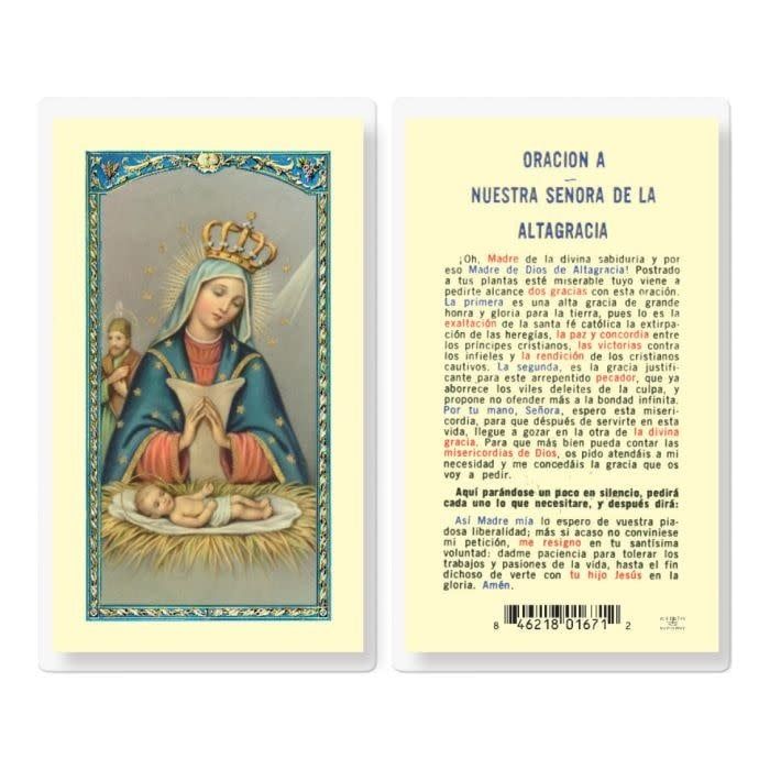 ORACION A NUESTRA SENORA DE ALTAGRACIA HOLY CARD