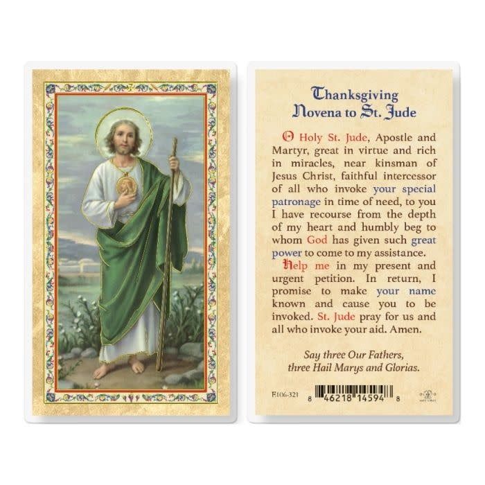 THANKSGIVING NOVENA TO ST JUDE HOLY CARD