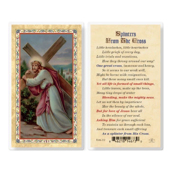 SPLINTERS FROM THE CROSS HOLY CARD