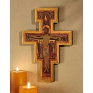 SAN DAMIANO CRUCIFIX PLAQUE - 12&quot; H