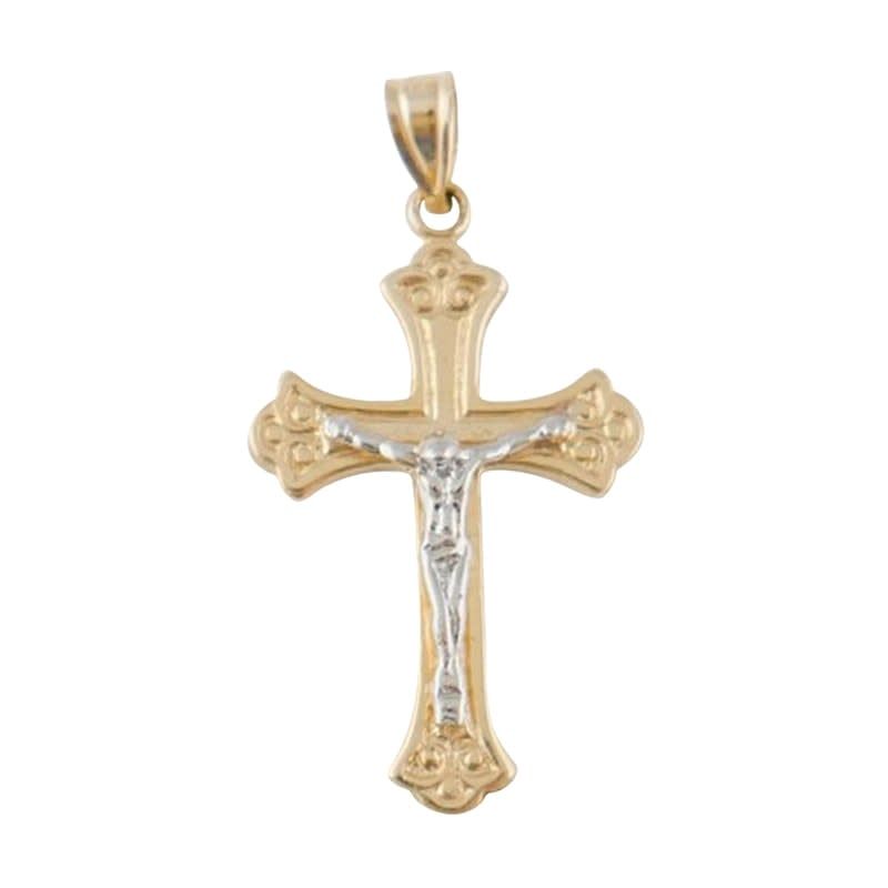 14KT CRUCIFIX GOLD TWO - TONE