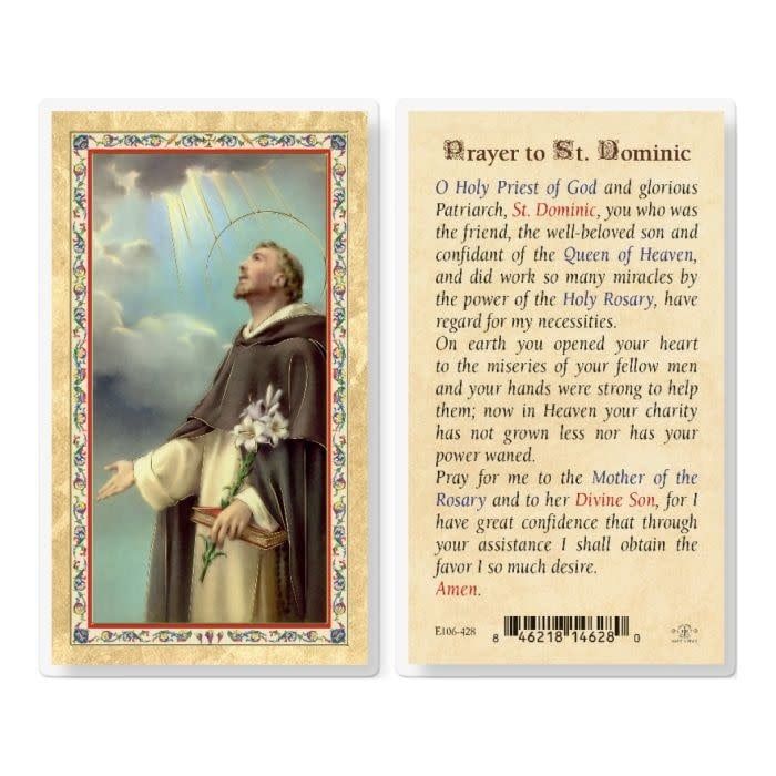 PRAYER TO ST DOMINIC HOLY CARD