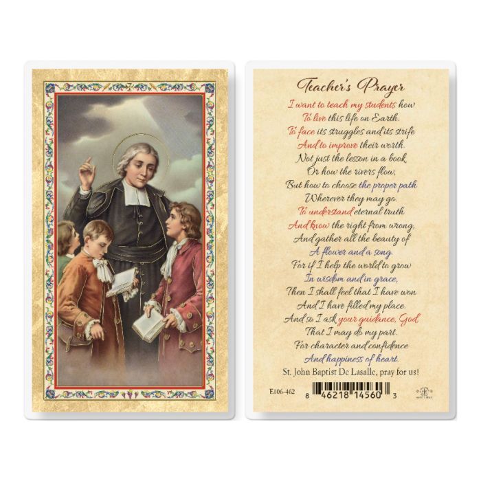 TEACHER&#39;S PRAYER - ST JOHN BAPTIST DE LA SALLE HOLY CARD