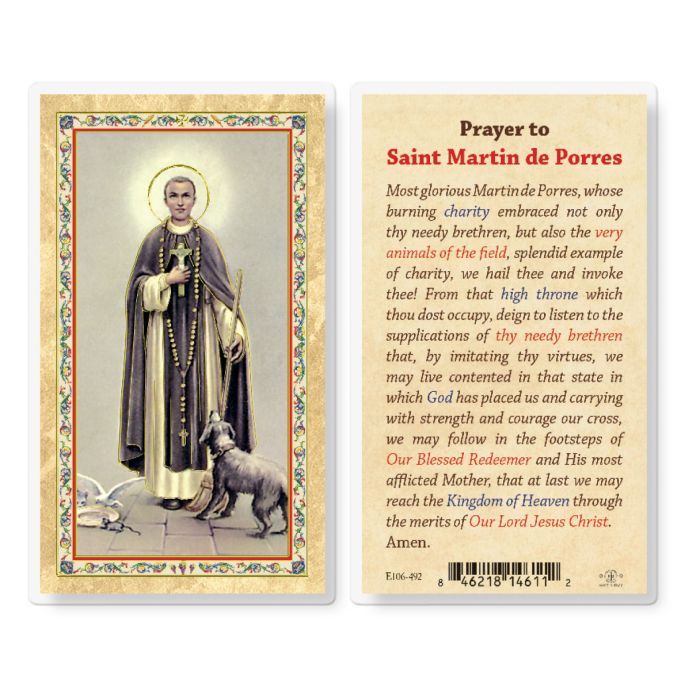 PRAYER TO ST MARTIN DE PORRES HOLY CARD