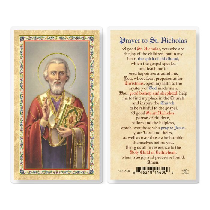 PRAYER TO ST NICHOLAS HOLY CARD