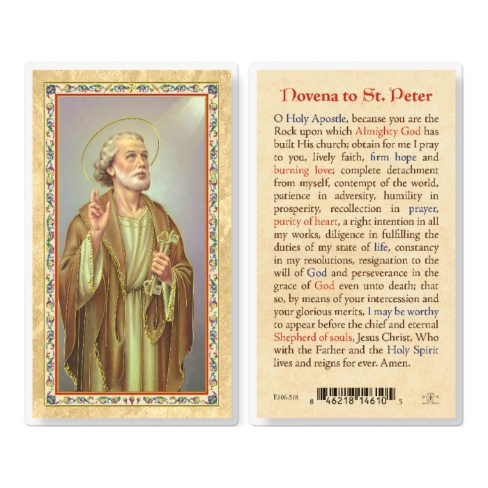 NOVENA TO ST PETER HOLY CARD