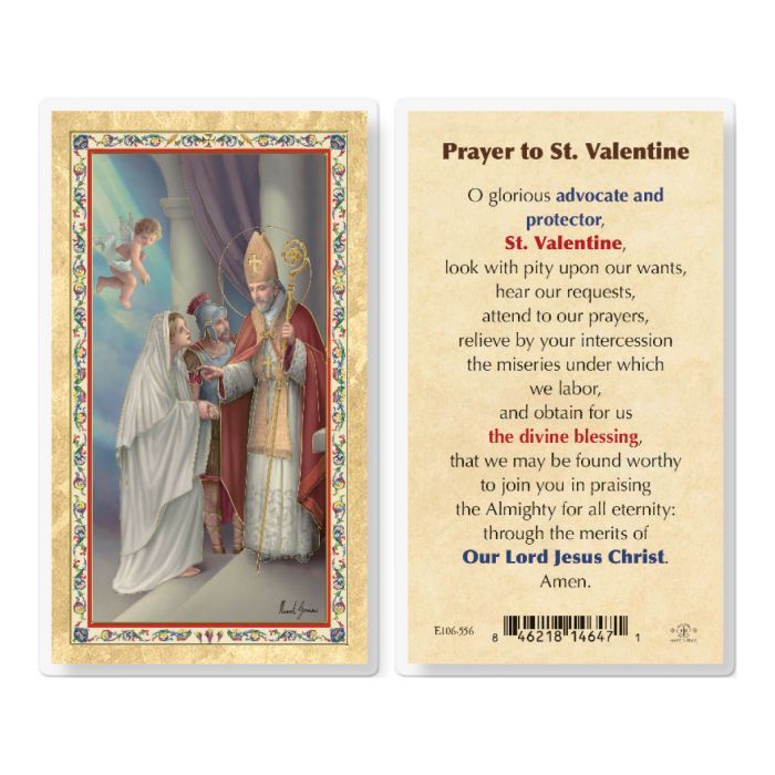 PRAYER TO ST VALENTINE HOLY CARD