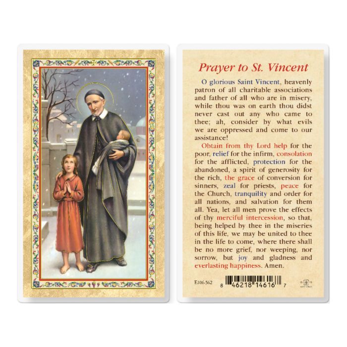 PRAYER TO ST VINCENT HOLY CARD