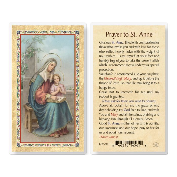 PRAYER TO ST ANNE HOLY CARD