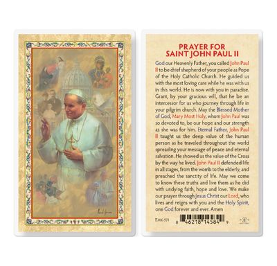 PRAYER TO ST JOHN PAUL II HOLY CARD