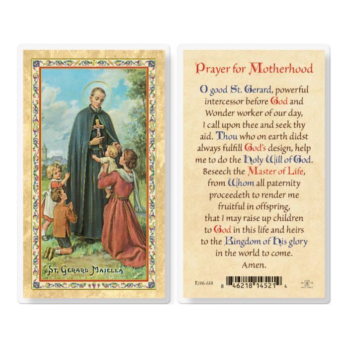 PRAYER FOR MOTHERHOOD - ST GERARD HOLY CARD