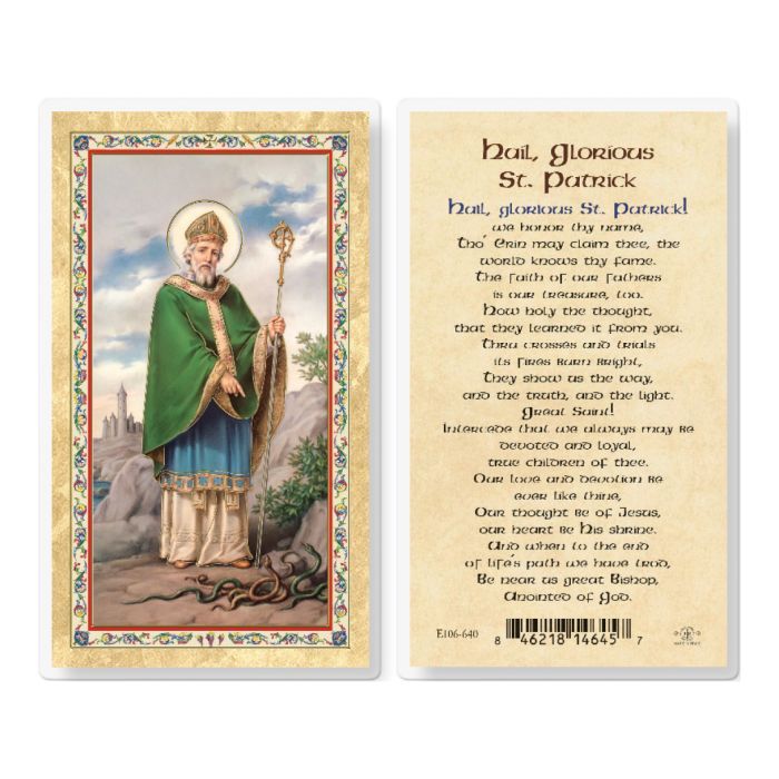 HAIL, GLORIOUS ST PATRICK HOLY CARD