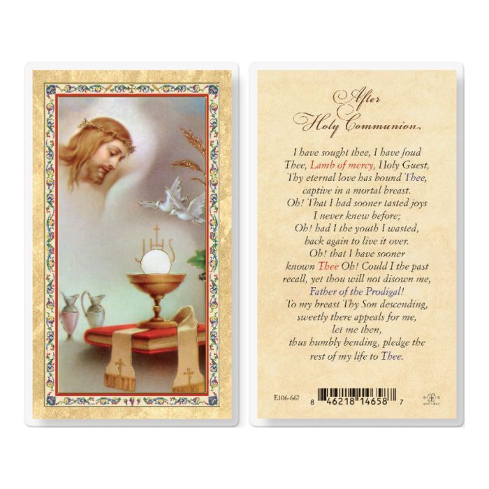 PRAYER AFTER HOLY COMMUNION HOLY CARD