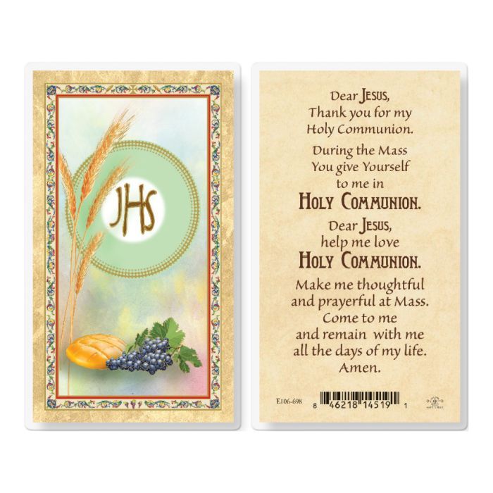 FIRST HOLY COMMUNION HOLY CARD