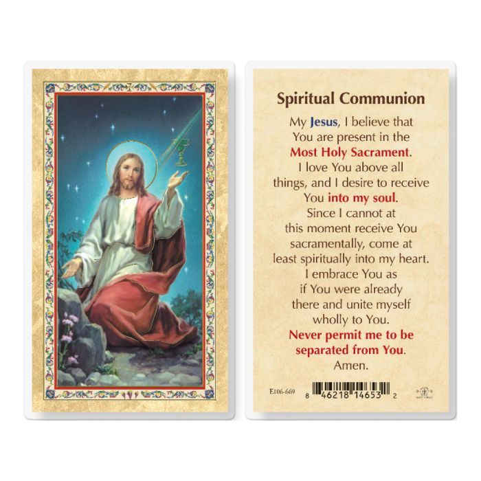 SPIRITUAL COMMUNION HOLY CARD