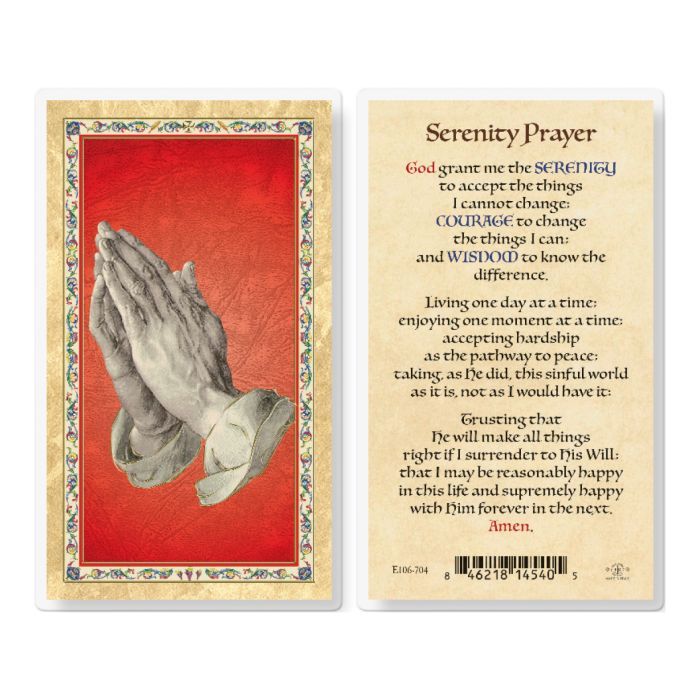 SERENITY PRAYER HOLY CARD - NC