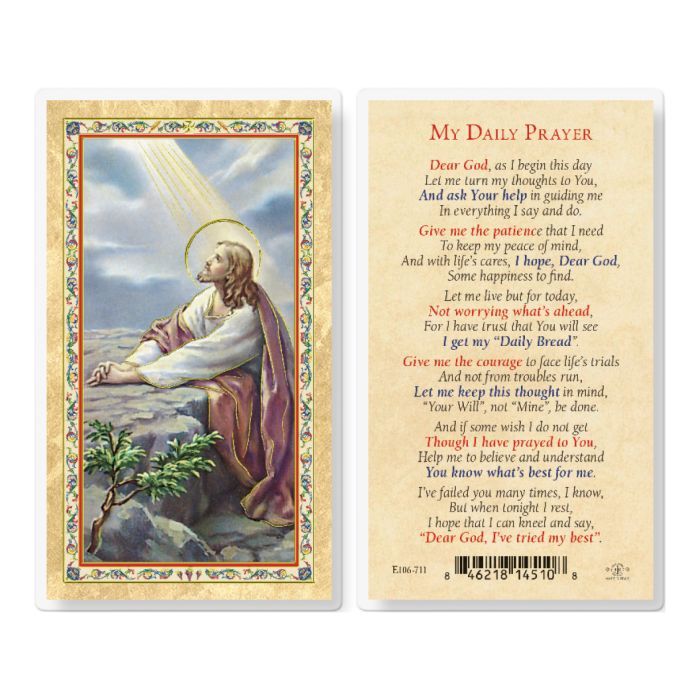 MY DAILY PRAYER HOLY CARD