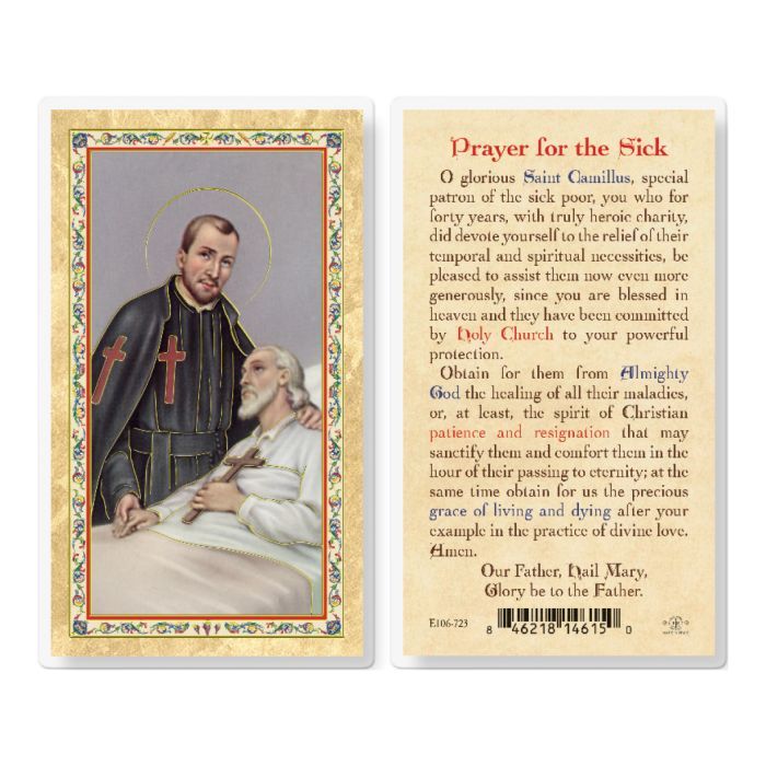 PRAYER FOR THE SICK - ST CAMILLUS HOLY CARD