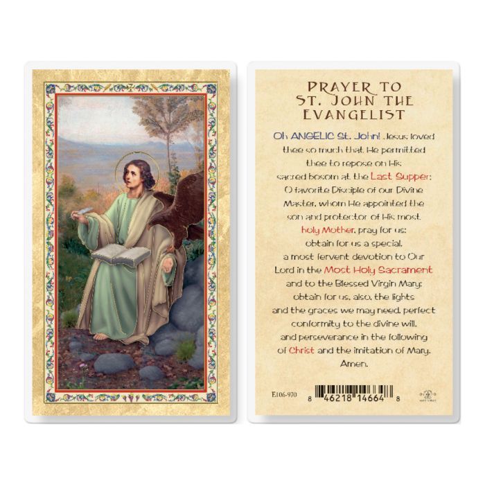 PRAYER TO ST JOHN THE EVANGELIST HOLY CARD