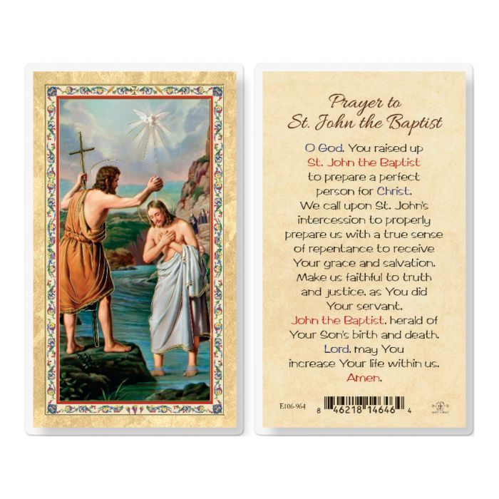 PRAYER TO ST JOHN THE BAPTIST HOLY CARD