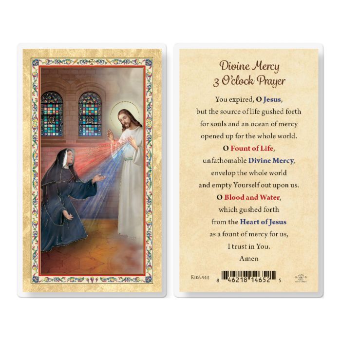 DIVINE MERCY 3 O’CLOCK PRAYER HOLY CARD