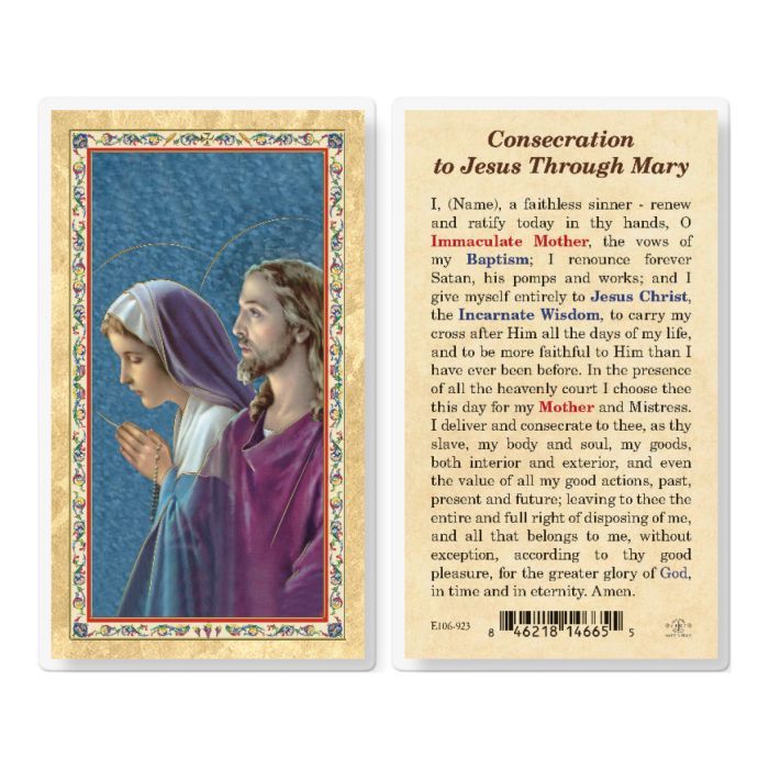 CONSECRATION TO JESUS THRU MARY HOLY CARD