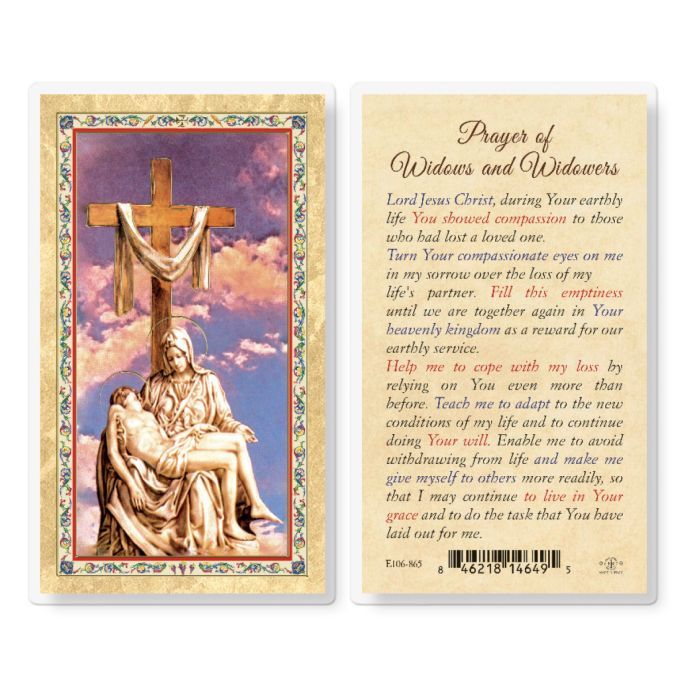 PRAYER FOR WIDOWS AND WIDOWERS HOLY CARD