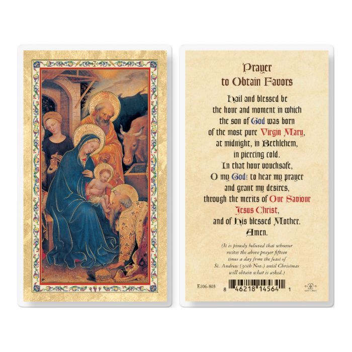 PRAYER TO OBTAIN FAVORS HOLY CARD