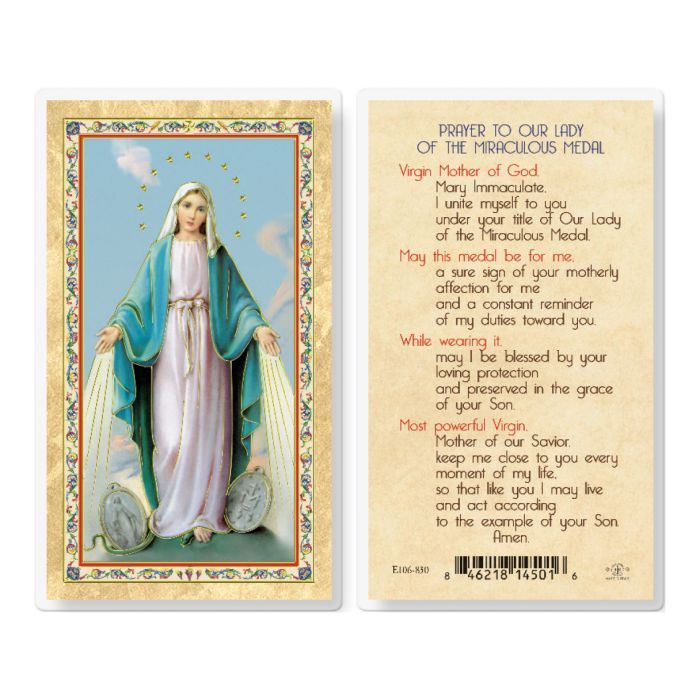 OL OF THE MIRACULOUS MEDAL HOLY CARD