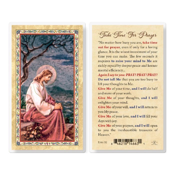 TAKE TIME FOR PRAYER HOLY CARD